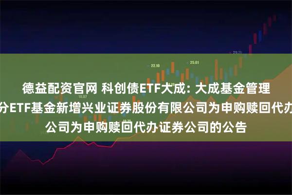 德益配资官网 科创债ETF大成: 大成基金管理有限公司旗下部分ETF基金新增兴业证券股份有限公司为申购赎回代办证券公司的公告